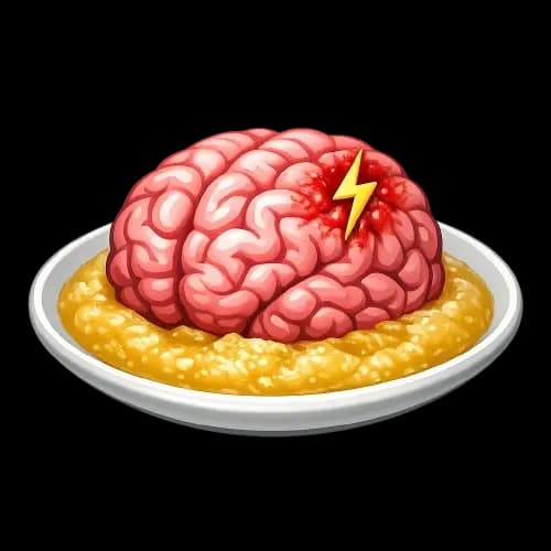Illustration of a brain on a plate of food — stroke.food