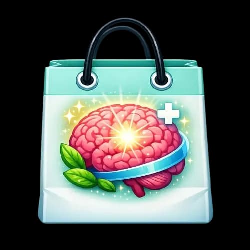 Illustration of a shopping bag with a brain — stroke.shopping